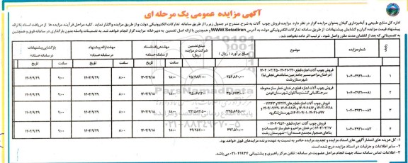 آگهی مزایده عمومی  فروش چوب آلات