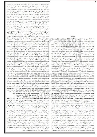 مزایده ششدانگ یک قطعه آپارتمان