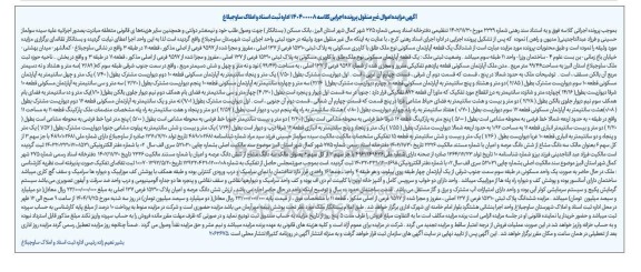 مزایده آپارتمان مسکونی به پلاک ثبتی 15310