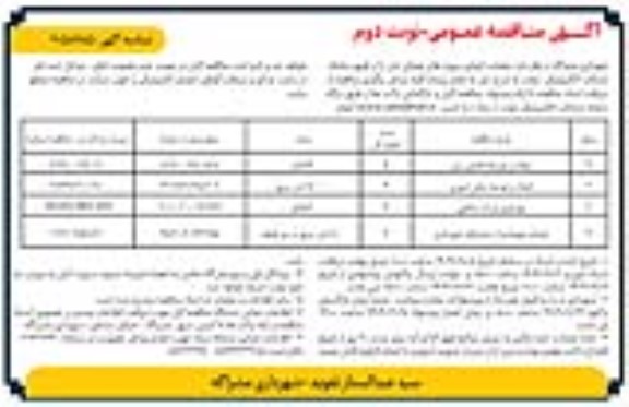 مناقصه عملیات اجرایی پروژه های عمرانی  نوبت دوم 