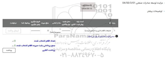 مزایده ضایعات اقلام اداری و it 