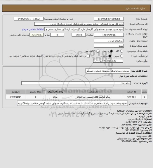 استعلام مرمت و ساماندهی محوطه تاریخی حسنلو