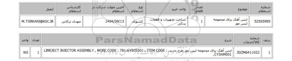 استعلام لنس آهک برای مجموعه لنس مور