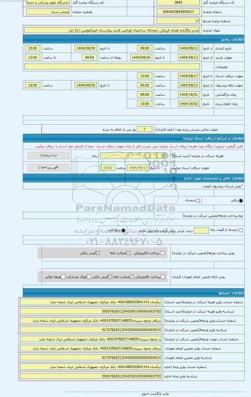 مزایده ، تجدید واگذاری فضای فیزیکی داروخانه ساختمان اورژانس قدیم بیمارستان امیرالمومنین (ع) زابل