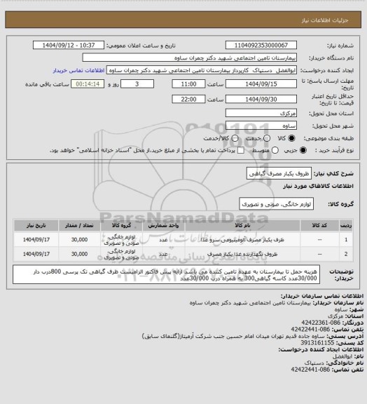 استعلام ظروف یکبار مصرف گیاهی