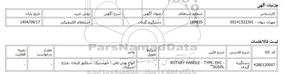 استعلام الکترونیکی، دستگیره گردان