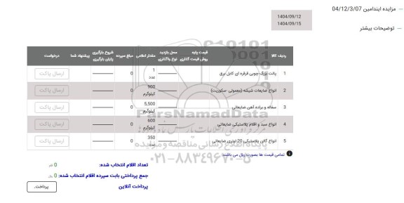مزایده پالت بزرگ چوبی قرقره ای کابل برق ...
