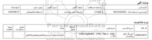 استعلام الکترونیکی، باندینگ کابل روکشدار