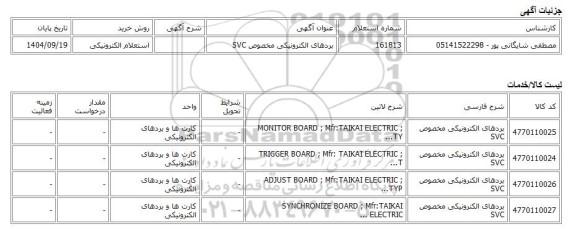 استعلام الکترونیکی، بردهای الکترونیکی مخصوص SVC