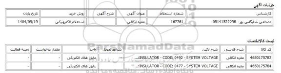 استعلام الکترونیکی، مقره اتکائی