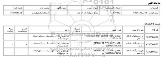 استعلام الکترونیکی، چراغ سیگنال ال ای دی