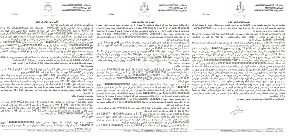 مزایده فروش دو قطعه زمین مزروعی به پلاک های ثبتی 51.57 و 51.58 