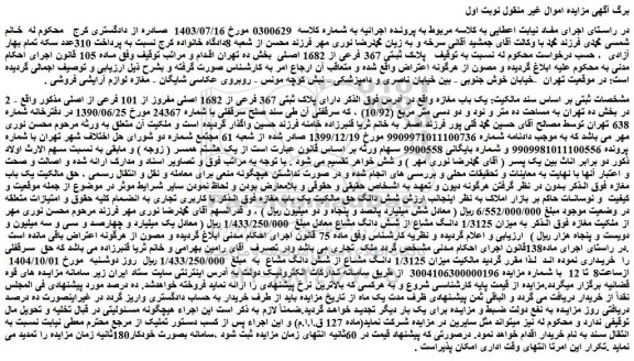 مزایده یک باب مغازه