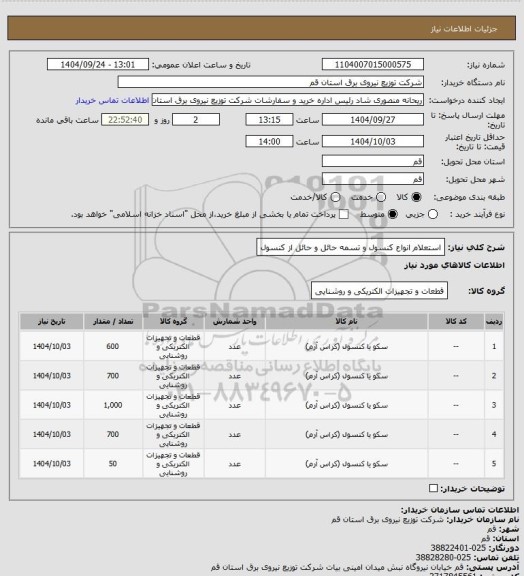 استعلام استعلام انواع کنسول و تسمه حائل و حائل از کنسول