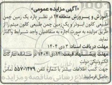 مزایده یک زمین چمن طبیعی 