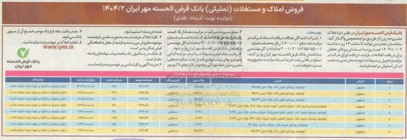 مزایده فروش املاک و مستغلات  مازاد