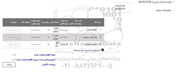 مزایده MDF ضایعاتی...
