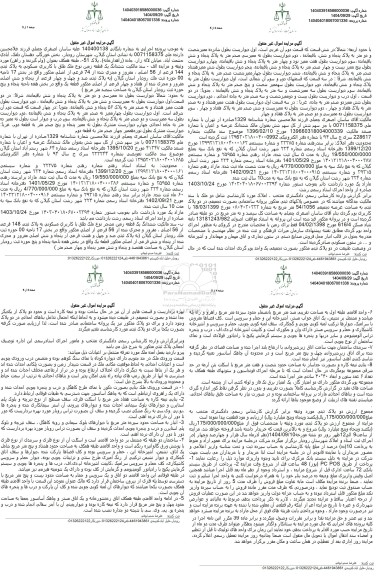 مزایده ششدانگ یک قطعه زمین نوع مل طلق با کاربری مسکونی به پلاک ثبتی 144 فرعی از 56 اصلی 