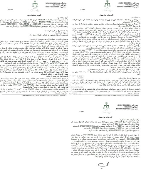 مزایده فروش سهام