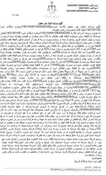 مزایده یک قطعه زمین به مساحت 200 متر مربع 