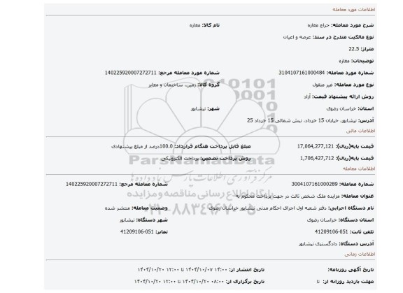 مزایده، مغازه