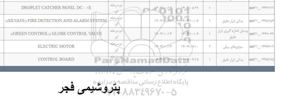استعلام CONTROL BOARD