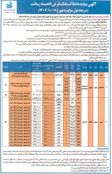 مزایده  فروش املاک مازاد