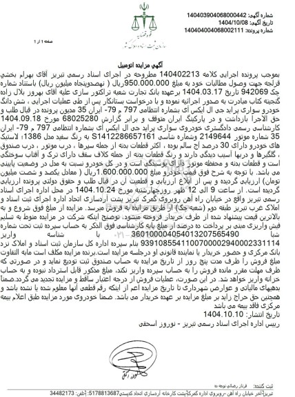 مزایده خودروی سواری پراید جی ال ایکس ای