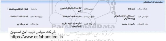 استعلام پانل کشویی تابلو