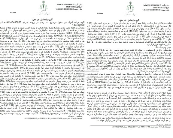 مزایده یک قطعه زمین مشجر به مساحت (68 . 6061) مترمربع