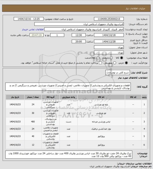استعلام شرح کلی در توضیحات