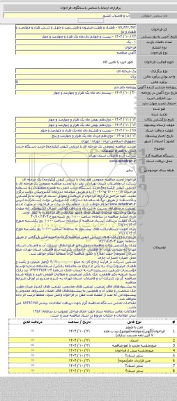 مناقصه, تجدید مناقصه عمومی یک مرحله ای با ارزیابی کیفی (یکپارچه) خرید دستگاه جذب اتمی به همراه متعلقات