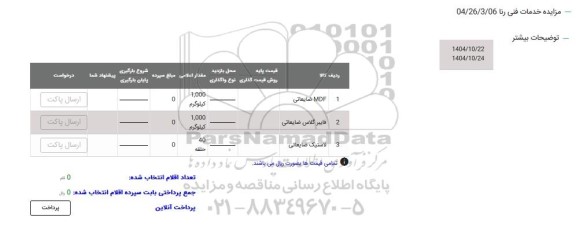 مزایده MDF ضایعاتی...