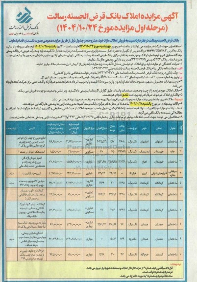 مزایده املاک 