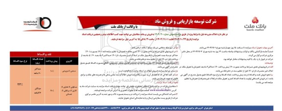 مزایده فروش املاک با کاربری صنعتی//مزروعی و مسکونی// تجاری// اداری// سرقفلی//خدماتی