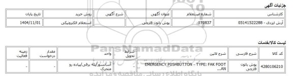 استعلام الکترونیکی، پوش باتون قارچی