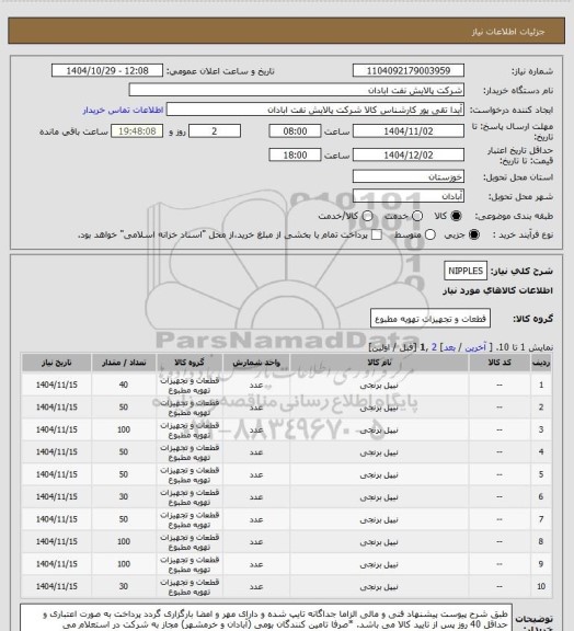 استعلام NIPPLES