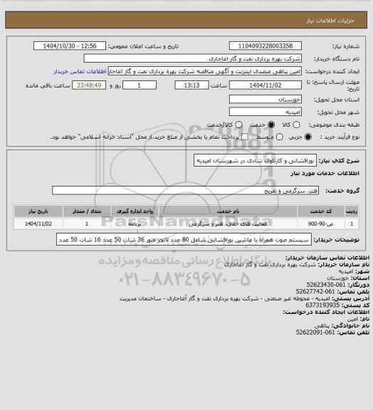 استعلام نورافشانی و کارناوال شادی در شهرستان امیدیه
