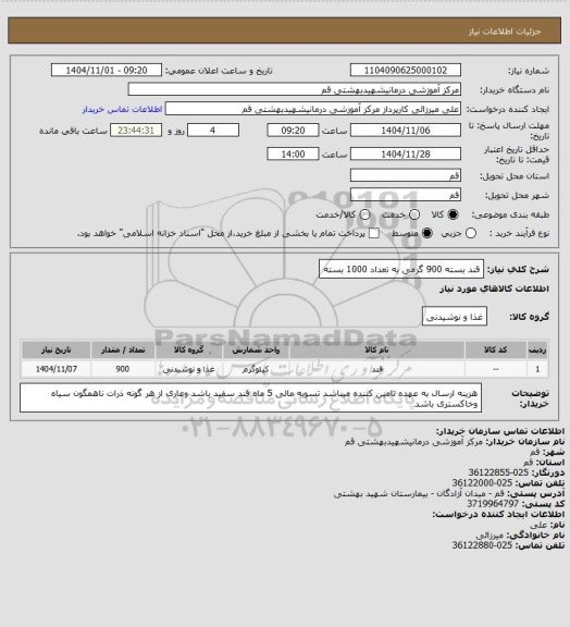 استعلام قند بسته 900 گرمی به تعداد 1000 بسته