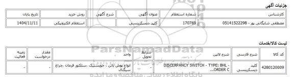 استعلام الکترونیکی، کلید دیسکرپنسی