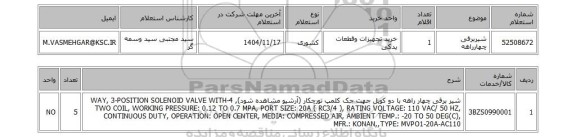 استعلام شیربرقی چهارراهه