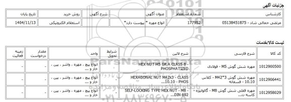استعلام الکترونیکی، انواع مهره * پیوست دارد*