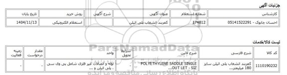 استعلام الکترونیکی، کمربند انشعاب پلی اتیلن