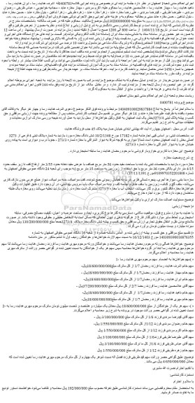 مزایده سرقفلی و حق کسب و پیشه  یکباب مغازه به شماره پلاک ثبتی 3273/4