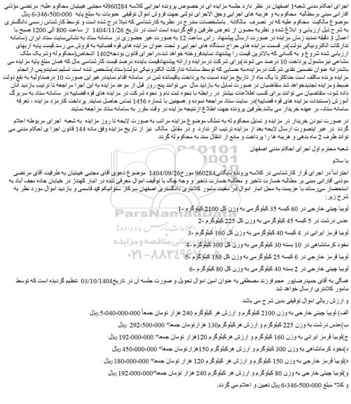 مزایده لوبیا چیتی خارجی در 60 کیسه 35 کیلوگرمی و...