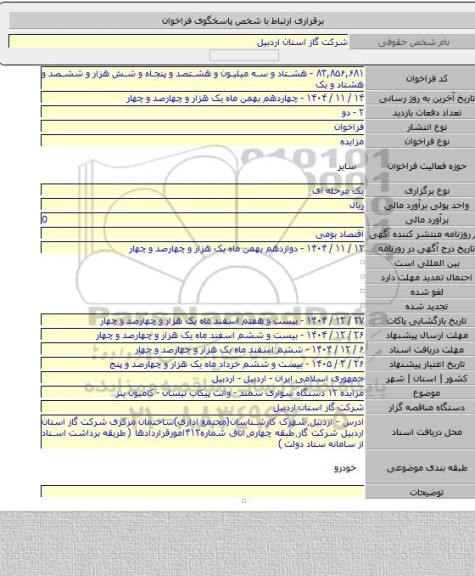 مزایده, مزایده ۱۲ دستگاه سواری سمند - وانت پیکاب نیسان - کامیون بنز