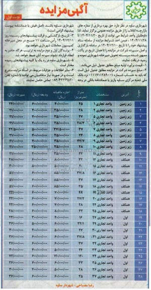 مزایده عمومی حق بهره برداری از مغازه های بازارچه انقلاب