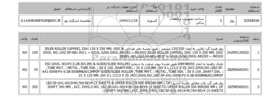 استعلام رولر