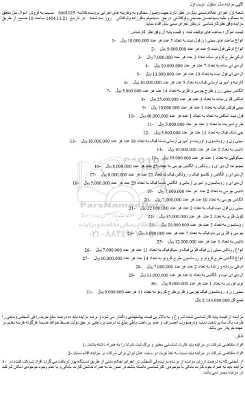مزایده انواع ساعت های سیتی زن فول دیت به تعداد 5 عدد و...