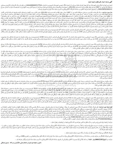 مزایده یک کارخانه با کاربری صنعتی به پلاک 0 فرعی از 1507 اصلی 